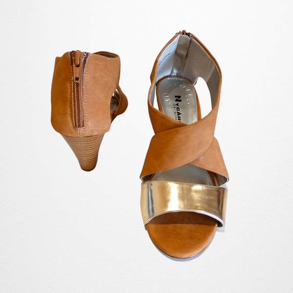 π₯ Nygard Collection Gwen Women's Crossover Strap Wedged Sandals - Picture 7 of 16